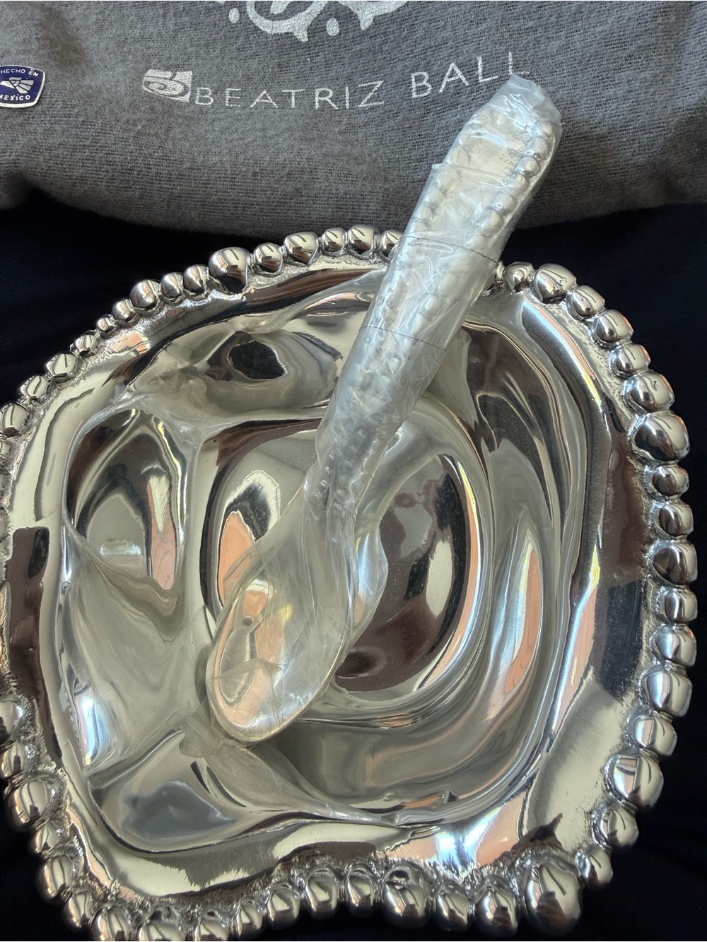 Beatriz Ball Giftables Organic Pearl Petit Bowl with Spoon NEW with Box